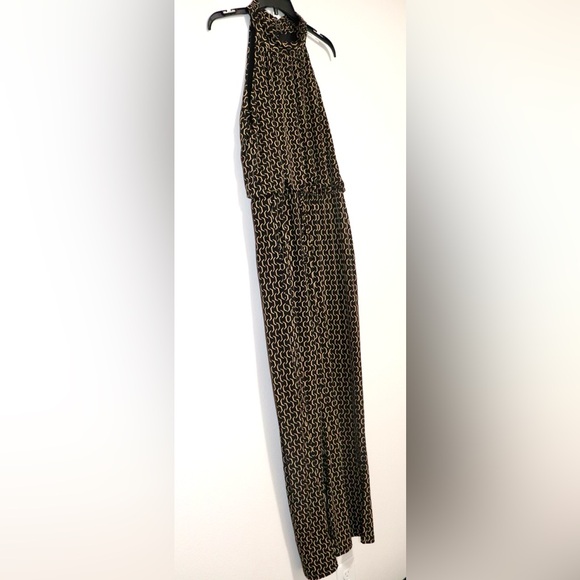 Enfocus Studio Black & Gold halter Top Sleeveless Pants Suit One Piece Jumpsuit - Picture 3 of 7